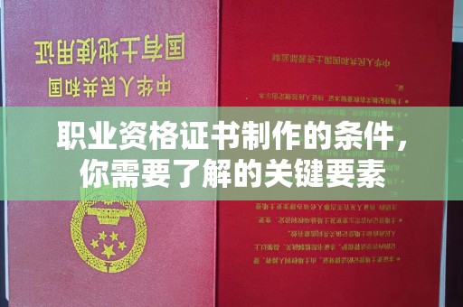 龙州职业资格证书制作的条件，你需要了解的关键要素