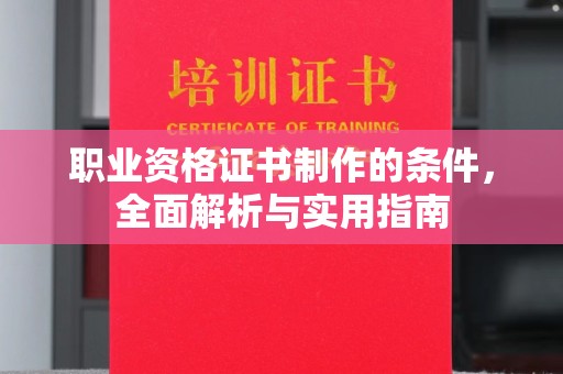龙州职业资格证书制作的条件，全面解析与实用指南