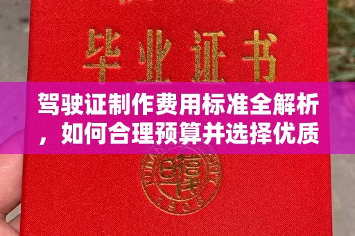 龙州驾驶证制作费用标准全解析，如何合理预算并选择优质服务？